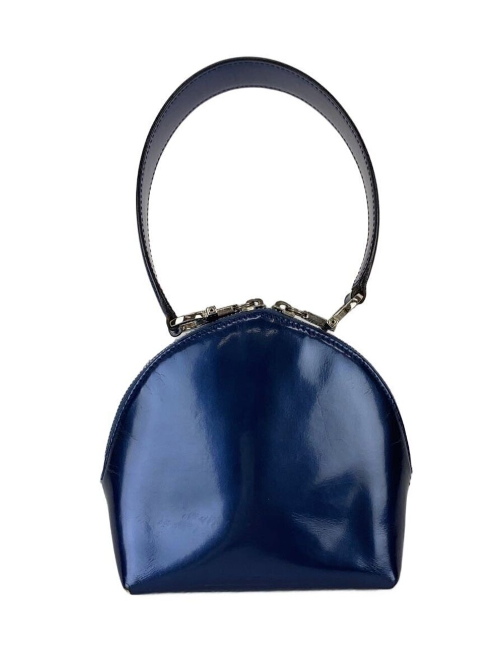 Salvatore Ferragamo Bag Pouch Clutch Gancini Metallic Blue AX